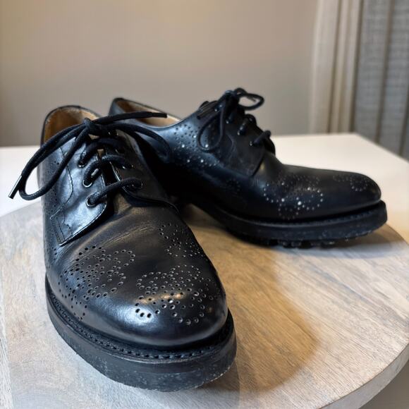 The Office of Angela Scott Miz Stewart Black Leather Oxford Shoes EU 38.5 US 8.5 - Picture 2 of 16